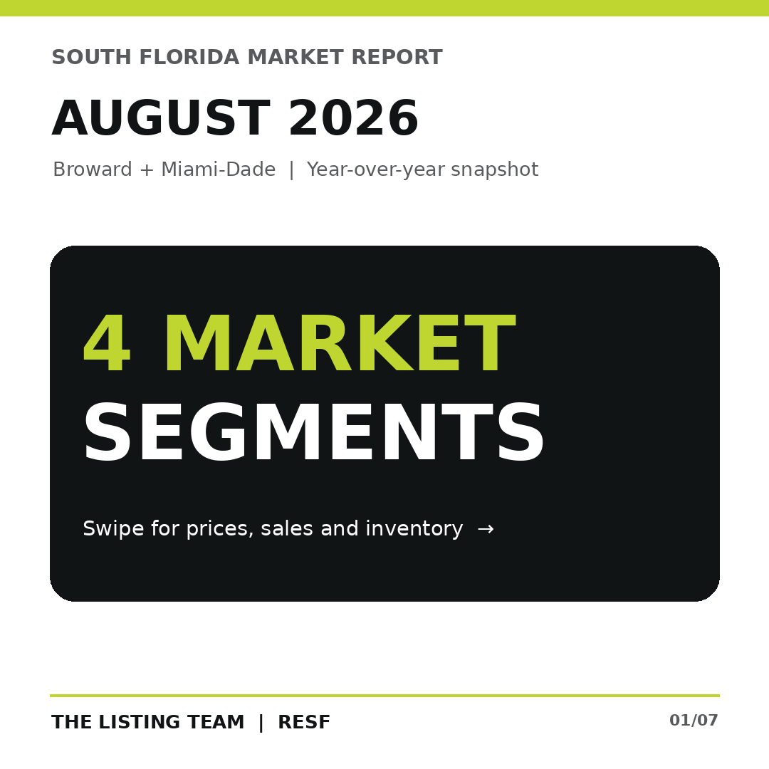 August 2026 South Florida real estate market report cover